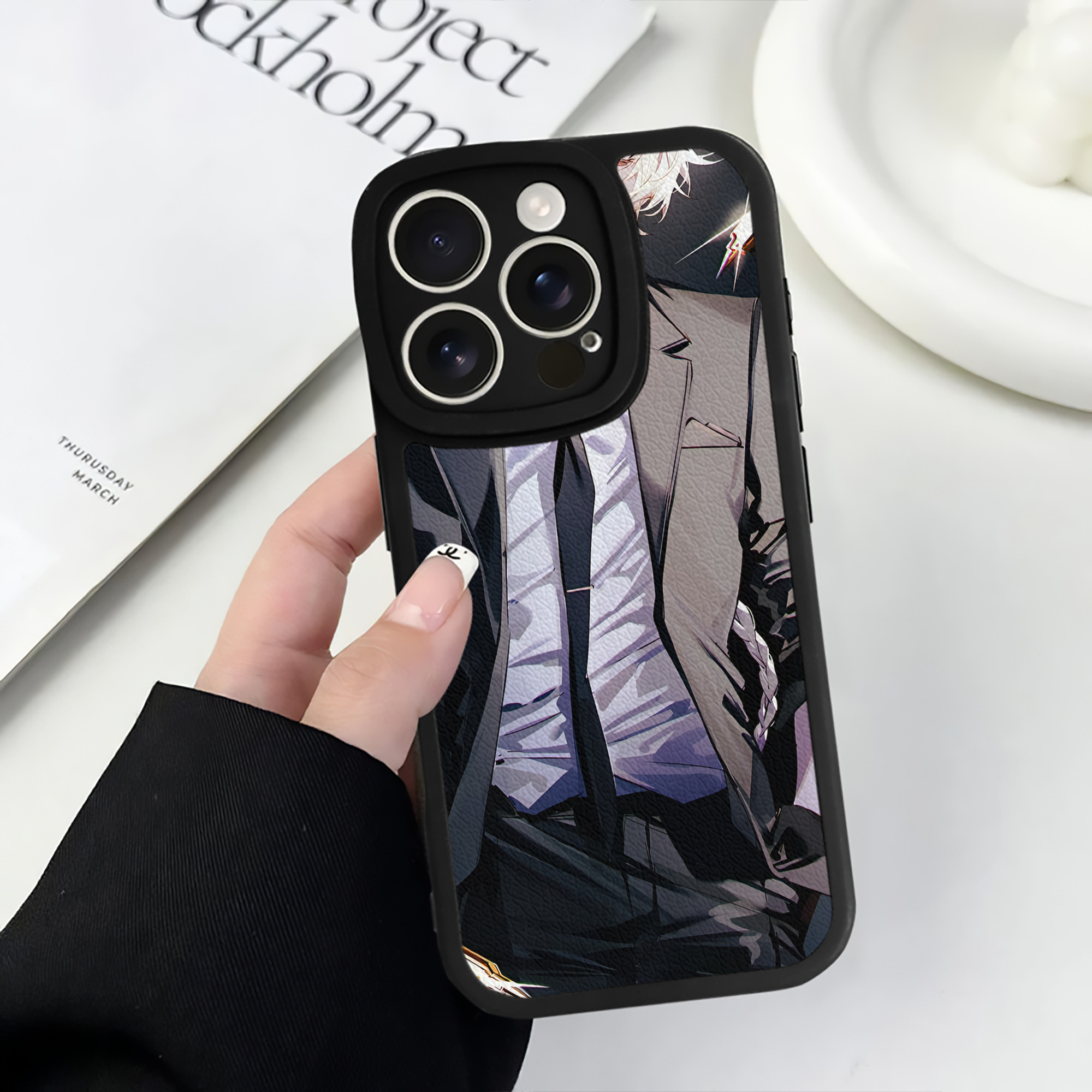 （画像用） 文豪ストレイドッグス Bungo Stray Dogs 【iPhone 16シリーズ対応】シリコンスマホケース（レザー調） 材質：シリコン